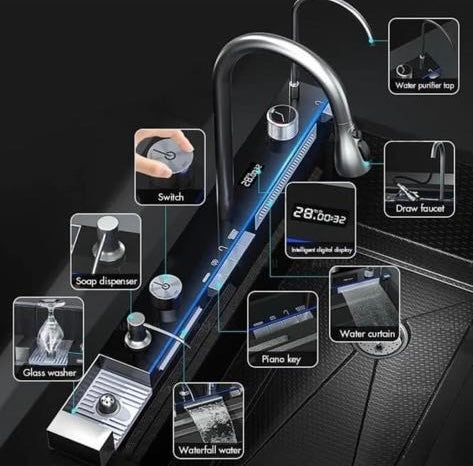 Évier de cuisine inox 05 btn Noir (sus304)