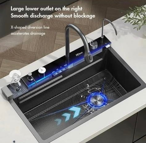Évier de cuisine inox 05 btn Noir (sus304)